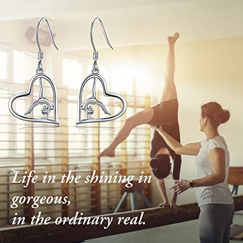 Image of Gymnastics Gifts for Women Gymnast Stud Earrings 925 Sterling Silver Team USA Gymnastics Fashion Jewelry Sport Birthday Christmas Gifts