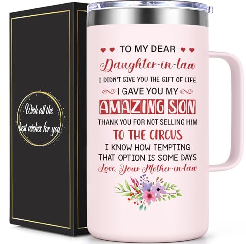Lifecapido Daughter In Law Gifts from Mother In Law, 20oz Insulated Coffee Mug, Christmas...