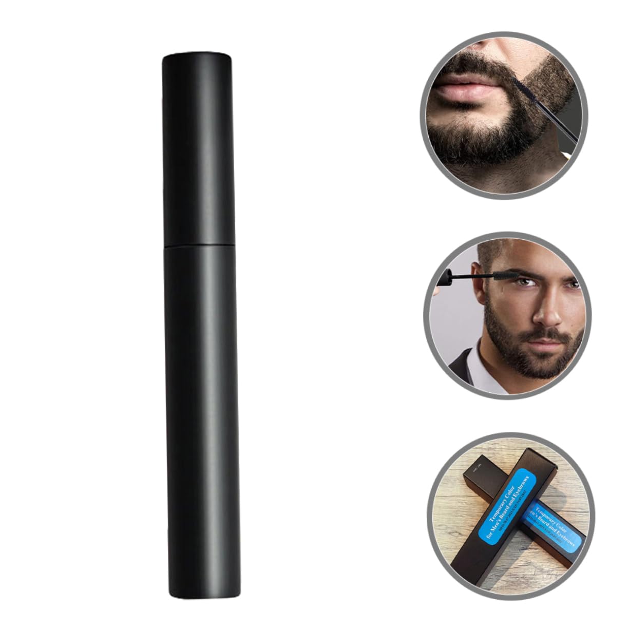 Mikinona Colorante per Barba 10ml Nero in Plastica per Sopracciglia e Barba da Uomo, Crema Temporanea Naturale per Risparmiare e Forza