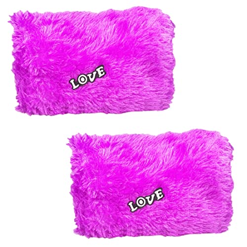 Image of Utkarsh Pack of 2 (Size:32x22cm) Purple Rectangular Pillow Love Cushion Soft Fur Stuffed Toy for Adult & Kids Birthday's, Valentine's Days, Special Occasional Surprise Gifts, Home Room Decor