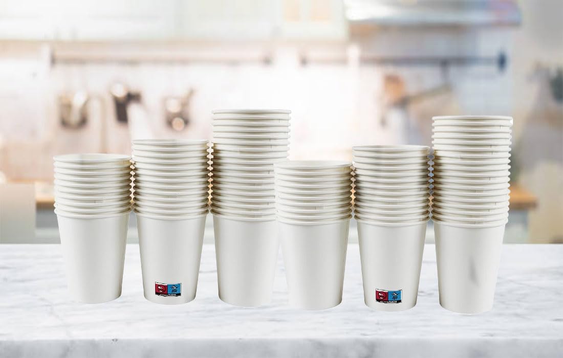 Lauroo Kubek do kawy – TO GO 200 ml, jednorazowy kubek do kawy na wynos, biały (20 x 50), 1000 sztuk