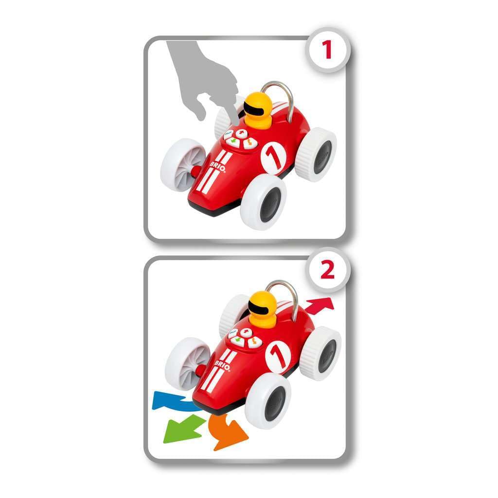 BRIO 30234 Play & Learn Rennwagen - Spielerisch Hand-Augen Koordination lernen - Empfohlen ab 18 Monaten