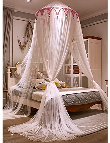 Mosquiteiro para cama, colchas dobráveis portáteis tamanho queen size princesa vento franjado, mosca