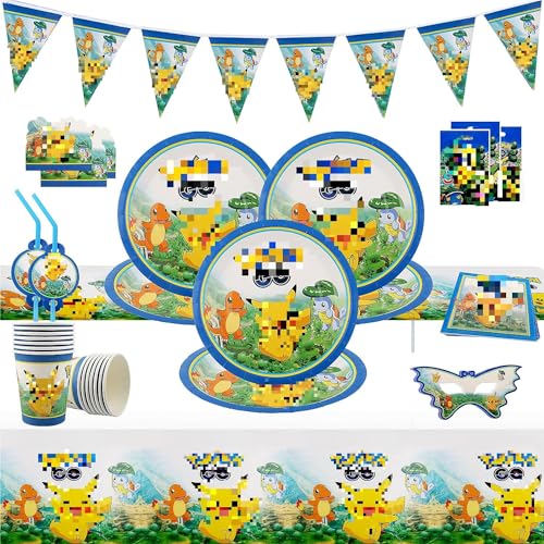 Ainvliya 82 Pezzi Stoviglie per Feste Compleanno