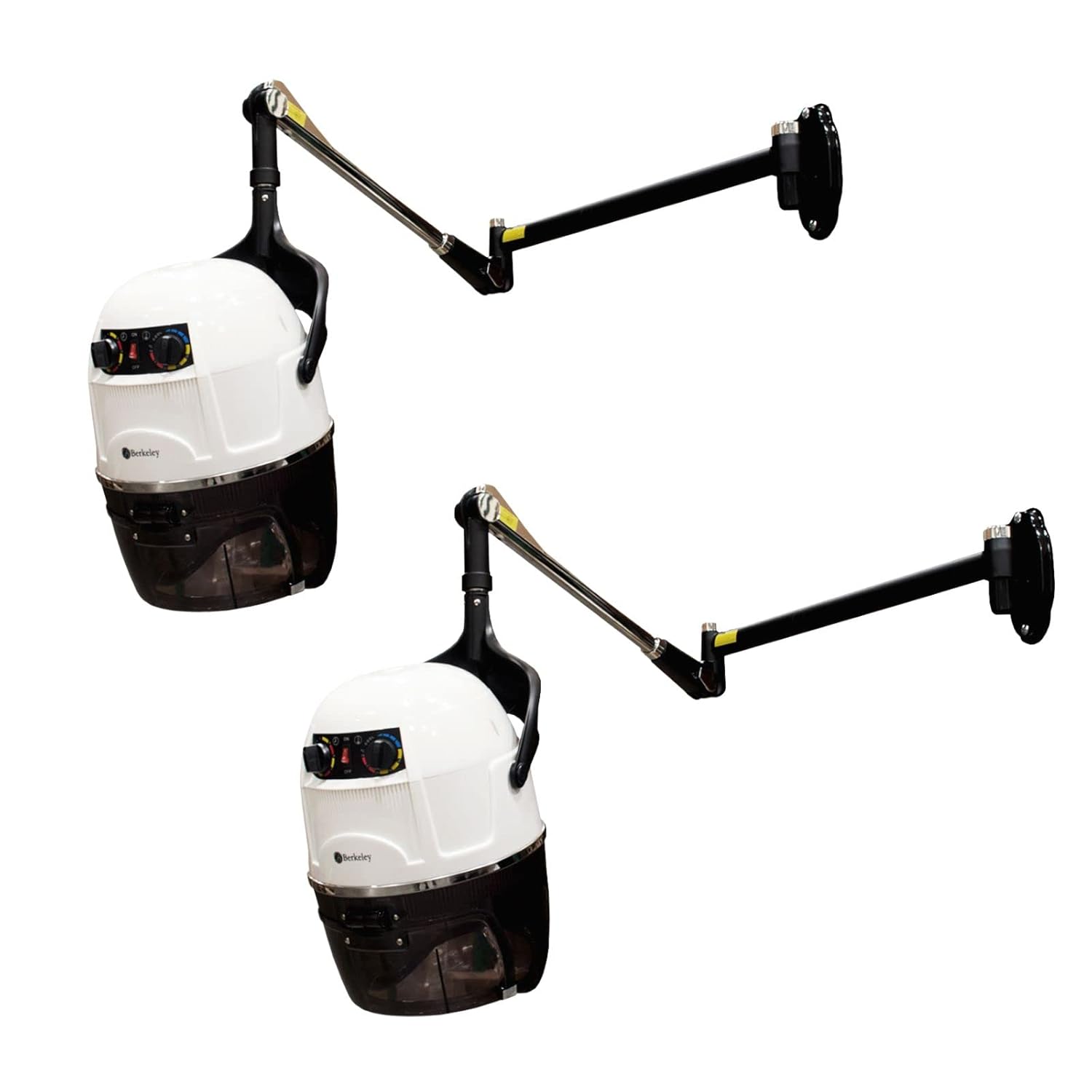 Set of 2 Libra II Salon Hair Dryer with Wall Arm (Wall-Mounted Dryer), White
