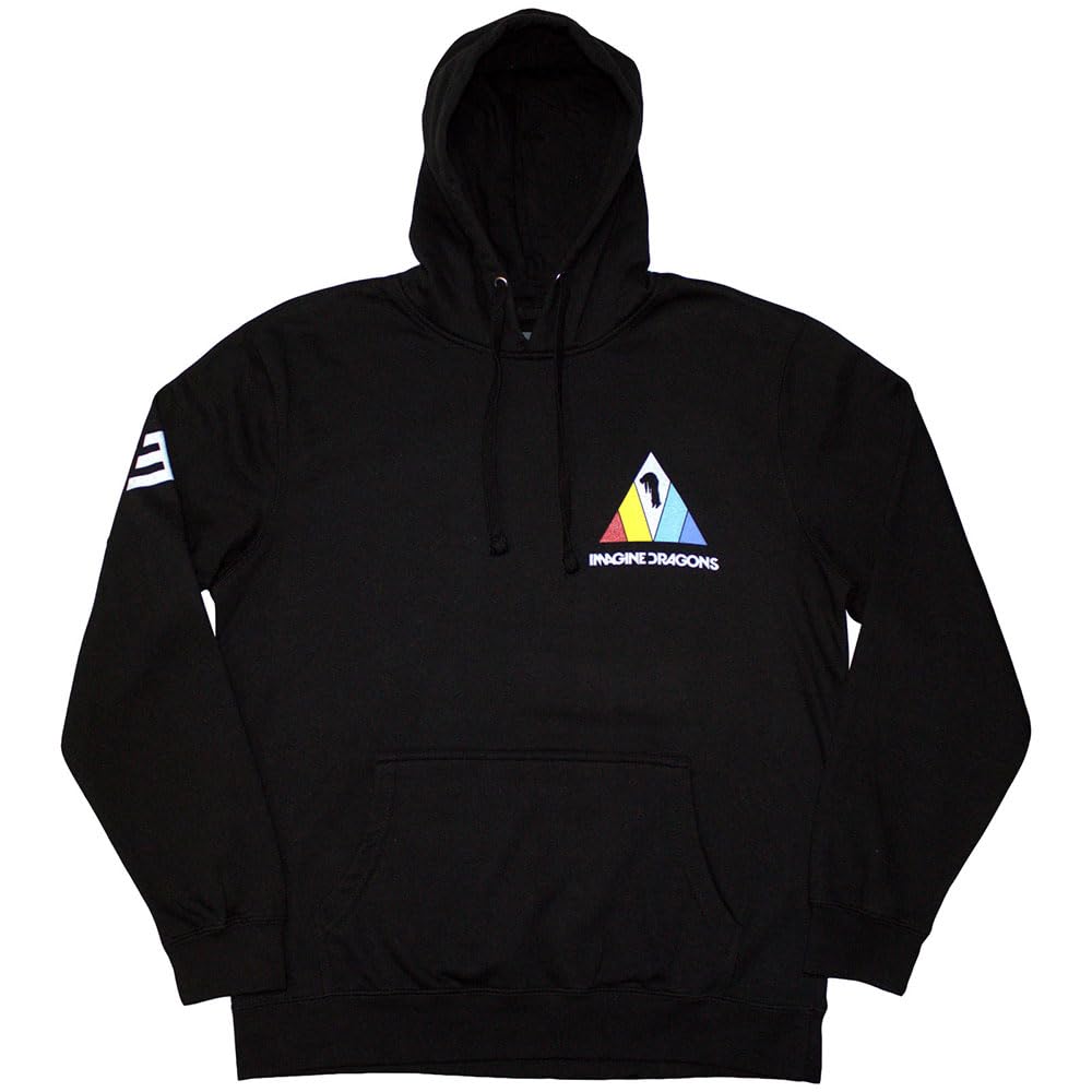 Rock Off Officially Licensed Products Men's Black Imagine Dragons Triangle Official Unisex Hoodie Hooded Top (Small)