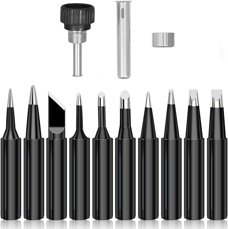 Serplex® Soldering Iron Tips Kit, 10Pcs Assorted Soldering Tips for Hakko 900M 936, 60W /80W Welding Head Solder Tips Replacement Accessories Soldering Tips Kit Welding Tip Soldering Accessories