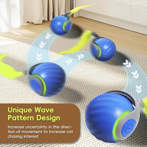 Petrendy Speedy Tail Cat Toy 2.0, brinquedo interativo para gatos internos entediados, bola de brinq