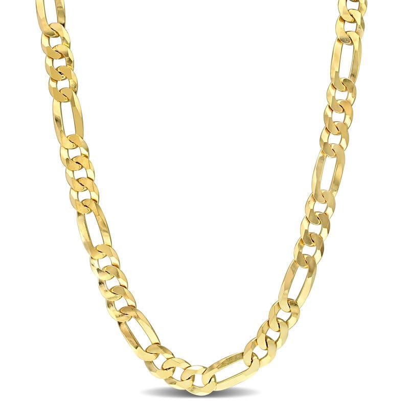 Italian 925 Sterling Silver Figaro Link Chain Necklace - for Men & Women - Available in Sterling Silver or Yellow Gold Plated Sterling Silver - in Widths 2.2mm, 3.8mm, 5.5mm, 8.9mm - Lengths 16 or 18 inches2