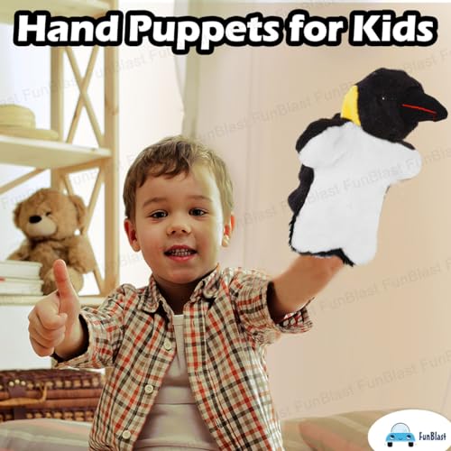 Image of FunBlast Plush Hands Puppets for Kids - Animals Hand Puppet Toys, Soft Hand Puppets for Kids, Story Telling Puppet for Kid, Fun Play Learning Toys (Crow)
