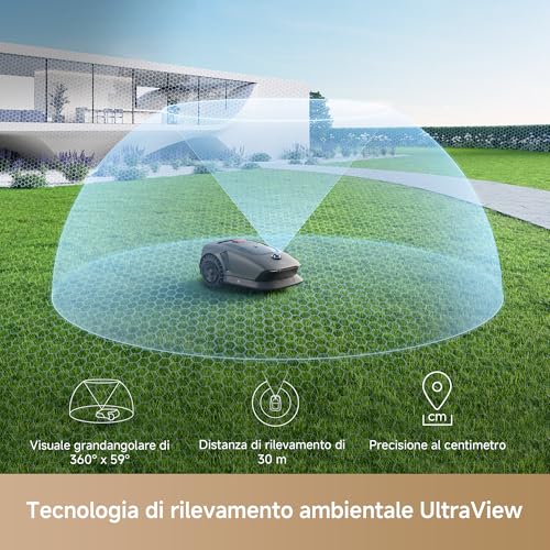 MOVA 1000 Robot Tosaerba Senza Filo Perimetrale, Mappatura 360° 3D LiDAR per 1000 m², Ostacoli Intelligenti, App Control, Ruote Fuoristrada, Taglio a U, Ricarica Rapida - Powerline - Immagine 3