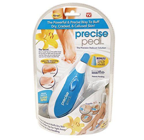 Precise Pedi - Electric Callus Remover, Foot File, Waterproof, Cordless, White/Blue