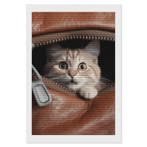 Art diamant chat mignon décoration murale salon broderie DIY adulte
