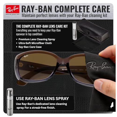 Image of Ray-Ban RB4101 JACKIE OHH Butterfly Shaped Sunglasses for Women with Official RAYBAN Eyewear Kit