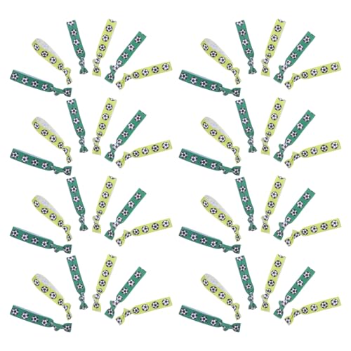 ASAKKURA 40 Pulseras Deportivas de Fútbol sin Arrugas, 40 Piezas (verde y Verde Fluorescente), Accesorios para Equipo y Recuerdos de Fiesta Temática de Fútbol
