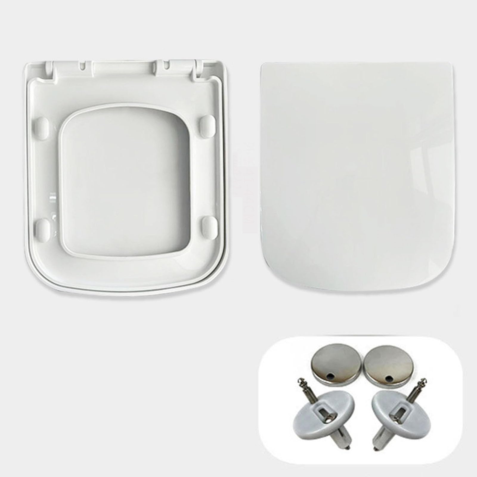 Dxpsxjl One Color D Shape Square Toilet Seat Quick-Release Easy-Install Adjustable Hinges 04B, Square, Easy, Quick, Release, Shape, Install, Toilet, Seat, Lightweight, Durable, Portable