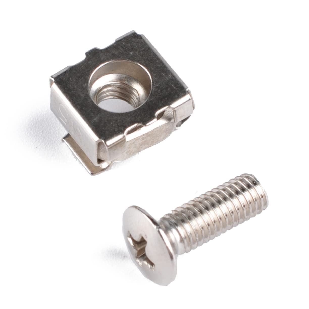 Mikinona Universal Rack Mount Screw Set 2 Sets Square Hole Cage Nuts M6x20 Screws Iron Nickel Plating for Durability