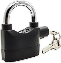 MoonlitDreams Alarm Security Lock with Motion Sensor Siren and 3 Keys, Metallic Finish for Home Safety Anti Theft System for Home, Office Door and Bikes (Motion Sensing Siren Locks, Metal, Black)