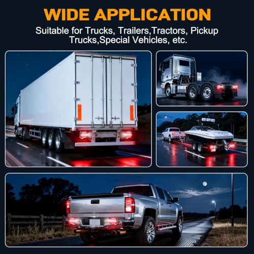 Image of Wireless Trailer Lights with Adjustable Bracket | LED Magnetic Tail Light Kit with Reverse, Brake, Turn, Running Lights, IP67 Waterproof for Trucks RVs Boats Campers Trailers