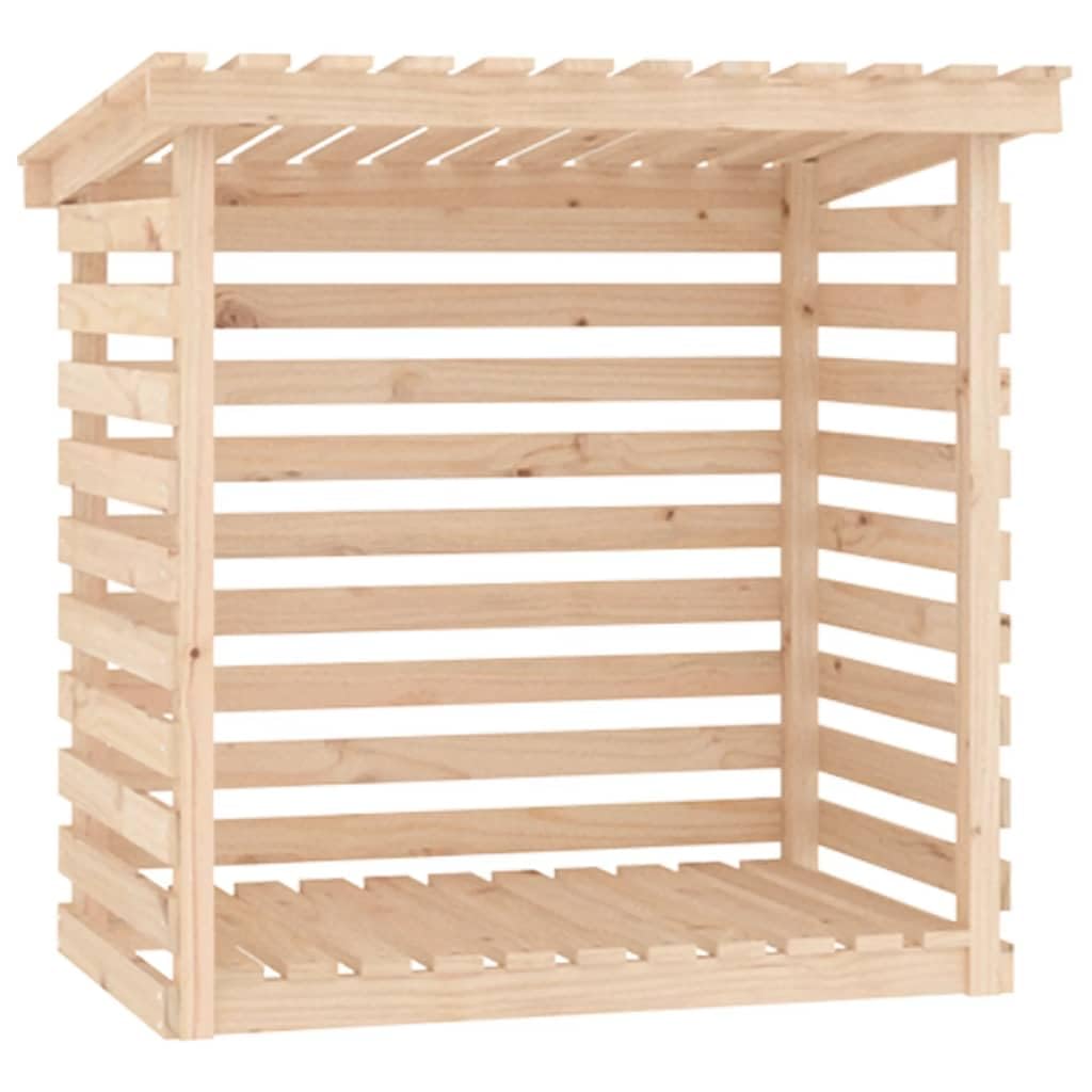 vidaXL Solid Wood Pine Firewood Rack Wooden Log Store Wood Shed Log Holder Lumber Storage Carrier Firewood Storage Holder Lumber Stacking Rack