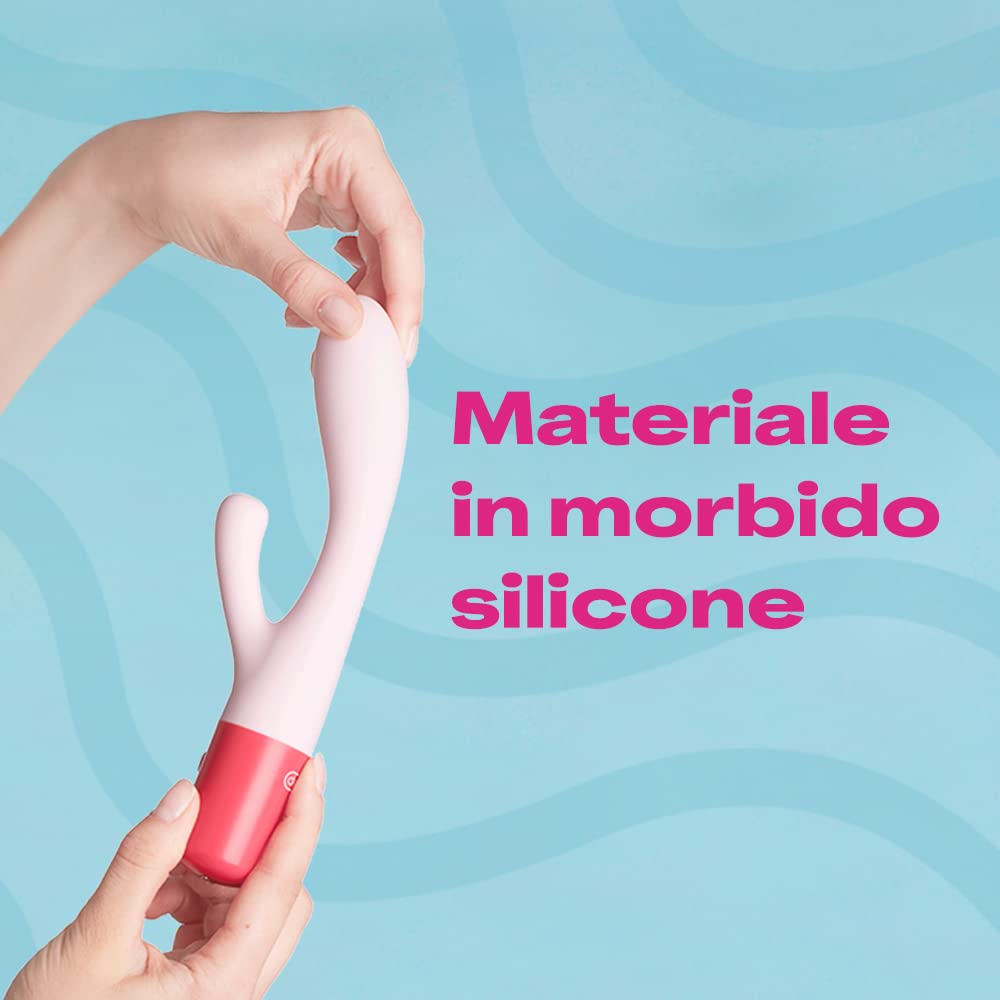 Durex Play Maxi Fun, Sex Toy, Massaggiatore Rabbit a Doppia Estremità, Vibratore per Stimolazione Combinata di Vagina e Clitoride, Waterproof