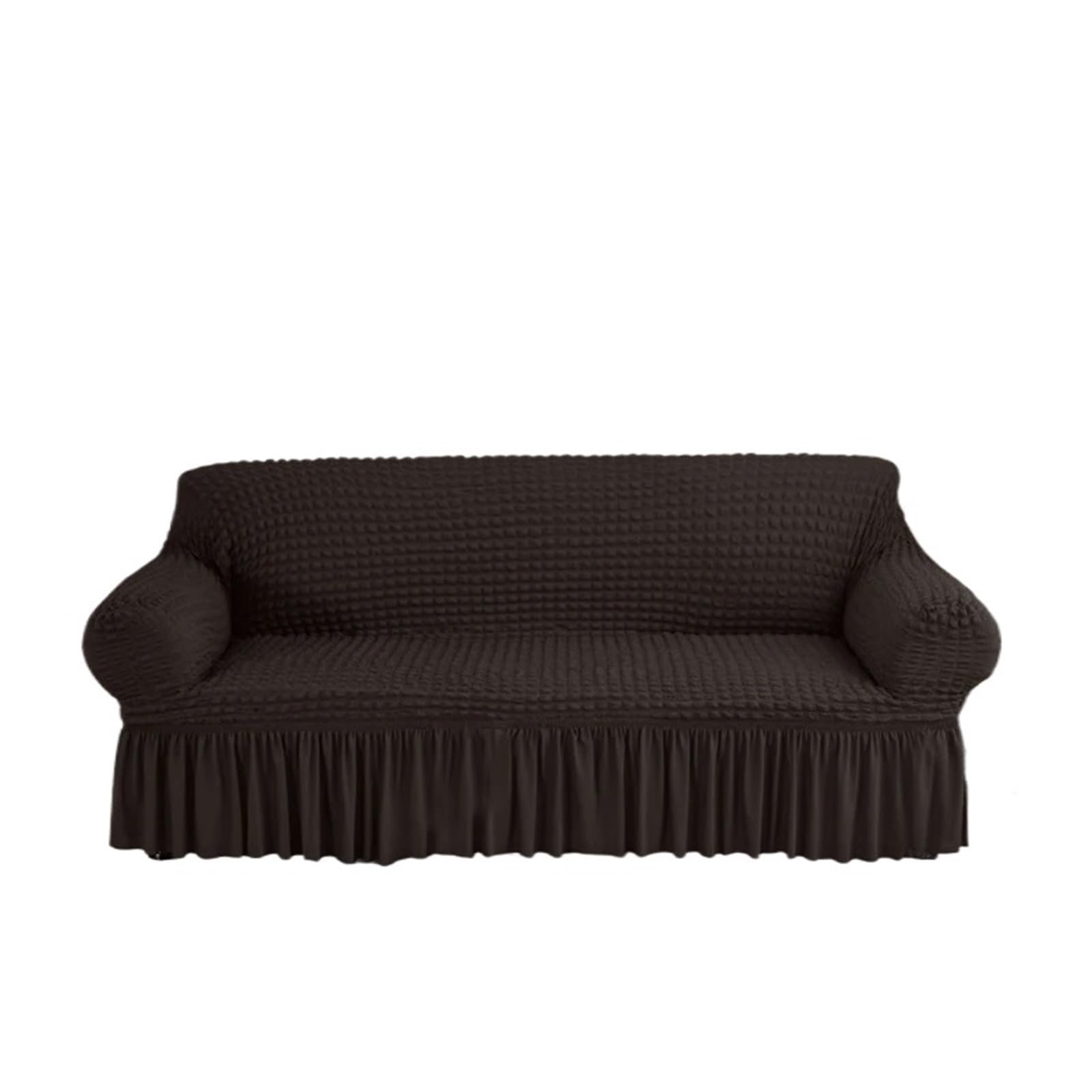 CHAKEUZND sofa slipcovers， Sofa Slipcovers With Skirt High Elastic Bubble Net 1/2/3/4 Seater Multicolor(Dark Coffee,4 seater)