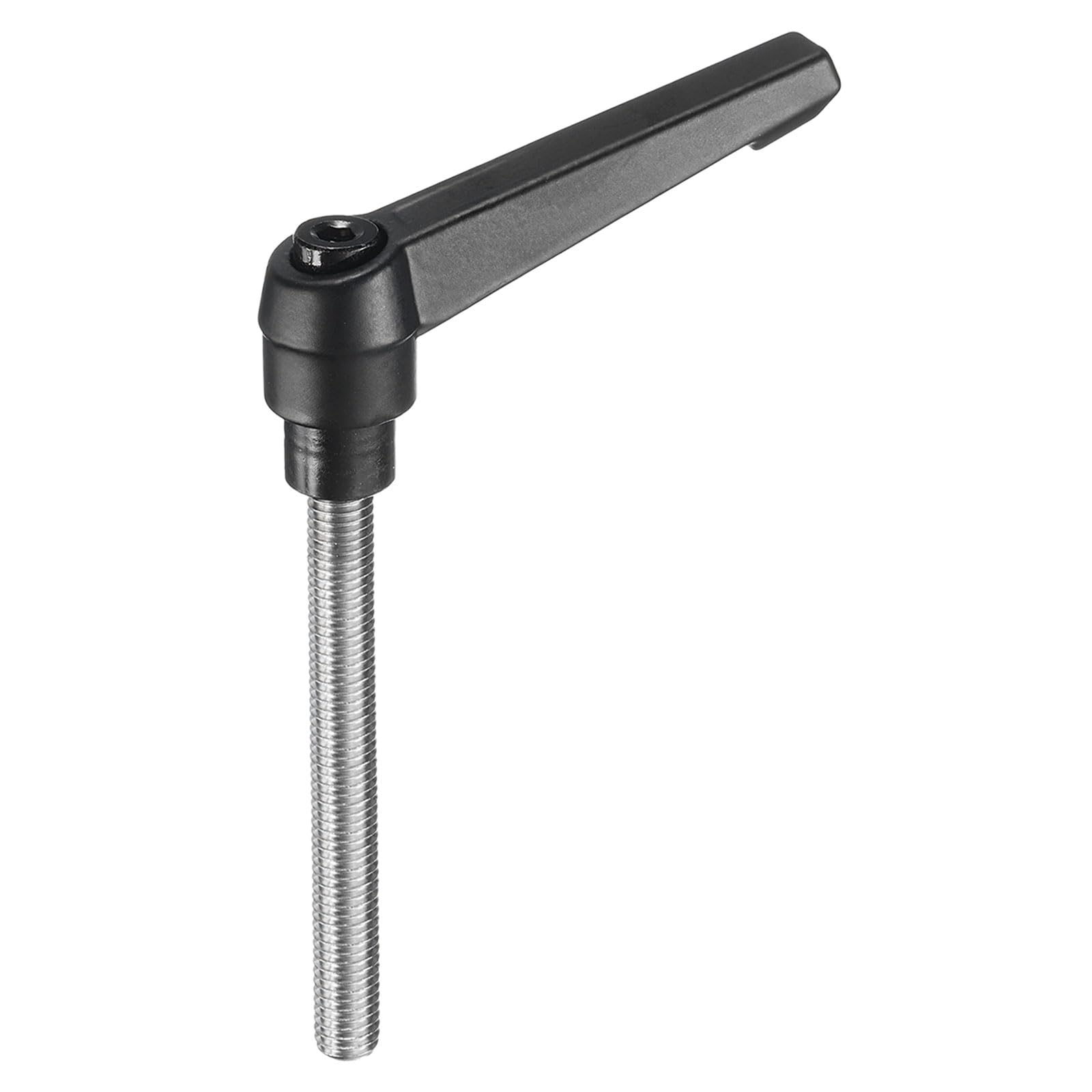 uxcell Adjustable Clamping Lever Handle M8 x 70mm Metric 304 Stainless Steel Male Threaded Stud Hand Knobs Push Button Ratchet Rotating Screw Handles Bolts with Locking Lever Black