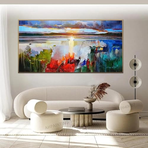 Toile abstraite moderne encadrée pour raviver un mur blanc de salon