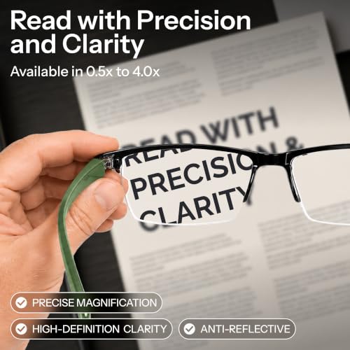 Image of Gaoye Executive Style Reading Glasses Men - Durable Readers with Blue Light Filtering- Comfortable Fit with TR90 Frames