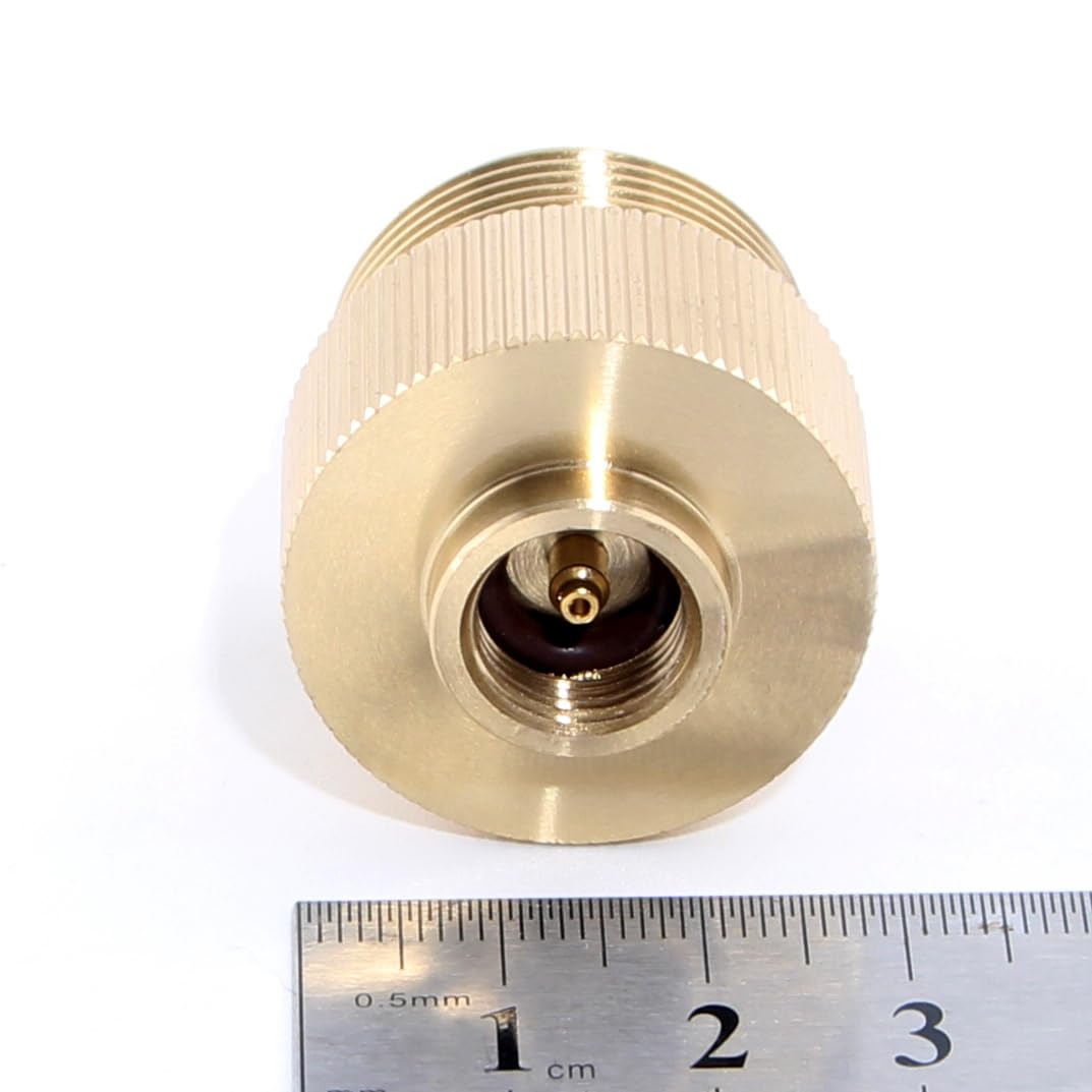 KFI Adattatore per fornello a gas propano per barbecue da campeggio, ingresso: EN417 Lindal valvola tanica, uscita: fornello a gas propano