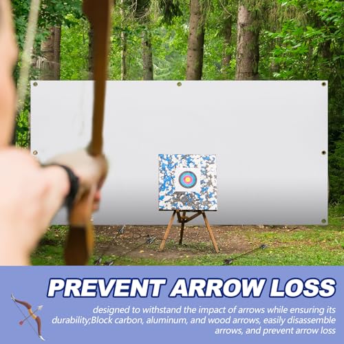 Image of Silipull Archery Backstop Netting Heavy Duty with Rope and Hooks Slingshot Archery Net for Backyard Shooting Accessories