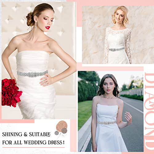 Geyoga Bridal Belt Wedding Dress Belt Rhinestone Wedding Sash For Bride Dress Gowns Crystal Belt With White Organza (Charming Style) #TOP5