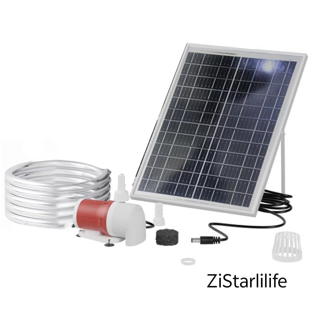 Bomba de Agua de Fuente de Panel Solar DIY 25W Con Motor Sin Escobillas 12V 1100L/H Caudal 5M Altura de Elevación Fuente de Estanque de Jardín Con Tubería de 2M Cable de 10M