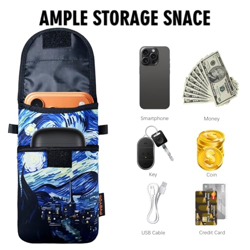 Image of Neoprene Phone Sleeve Pouch Case Bag for Men Women w /Crossbody Strap /Neck Lanyard for iPhone 17 /16 /15 /14 Pro Max, Samsung S25,Pixel 10