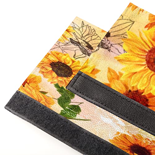 Image of Pardick Refrigerator Door Handle Covers Set of 2 Sunflower Flower Floral Washable Fridge Dishwasher Mocrowave Oven Door Decor Protector Handle Cover Keep Your Kitchen Appliance Clean from Food Stains