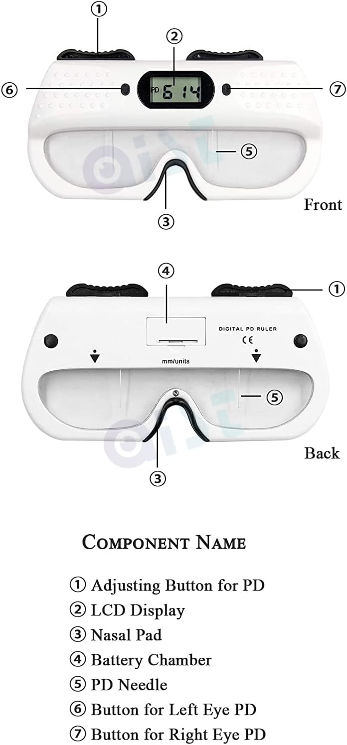 Optometry Digital Pd Meter Ophthalmic Eye Pupil Distance Measuring Ruler Optical Pupilometer Cp30 Easy to use CE Approval