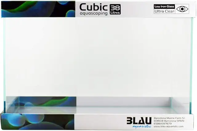 Acuario 40 Litros Blau Aquaristic Cubic Aquascaping 38 7850g Vidrio Óptico