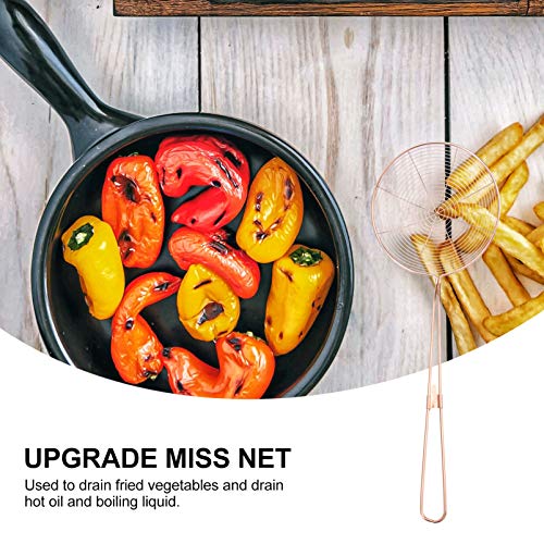 Colher de aço inoxidável Doitool com cabo longo de malha de metal coador de alimentos de cozinha par
