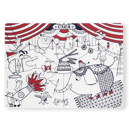 modern-twist 10 x 14 Reusable, Waterproof Coloring Mark-Mat Sheet for Kids, 100% Food-Grade Silicone, Pack of 1, Circus