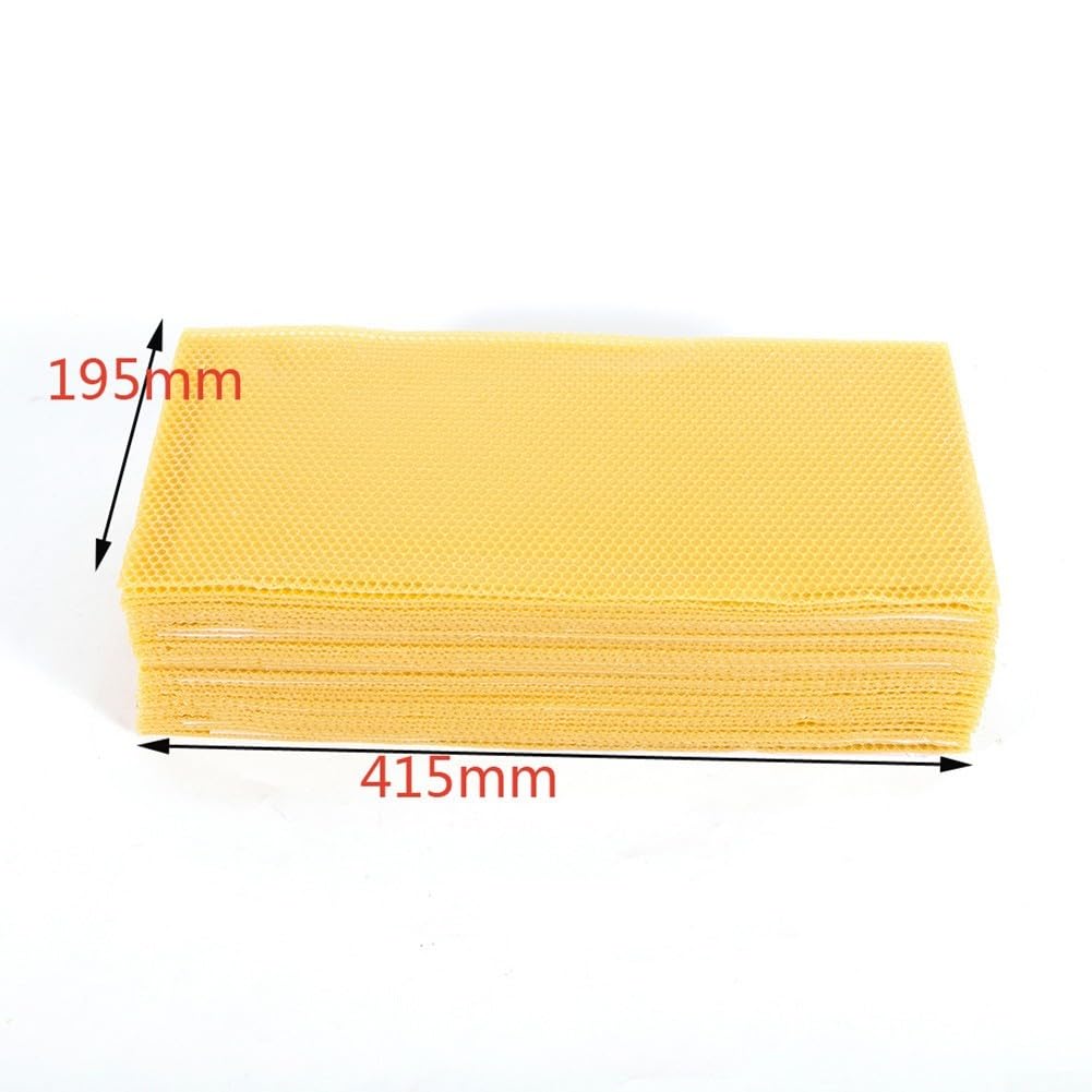 Lot de 30 feuilles de cire d'abeille pure, fond de teint en cire naturelle, fournitures pour cadres de ruche, fabrication de bougies artisanales, 195 x 415 mm