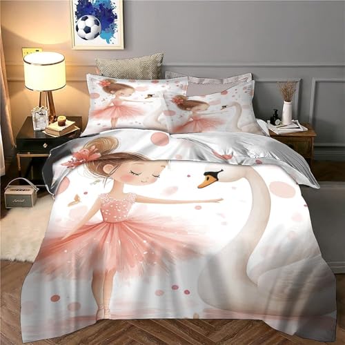 Housse de couette ballerine 140x200 parure de lit microfibre imprimée - 6