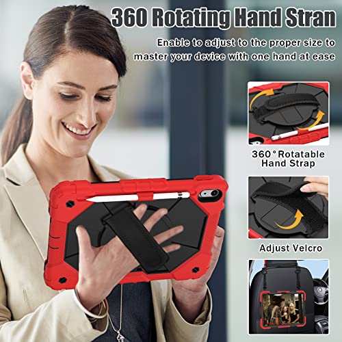 Protection iPad 10e Génération de haute qualité bicolore avec dragonne et support