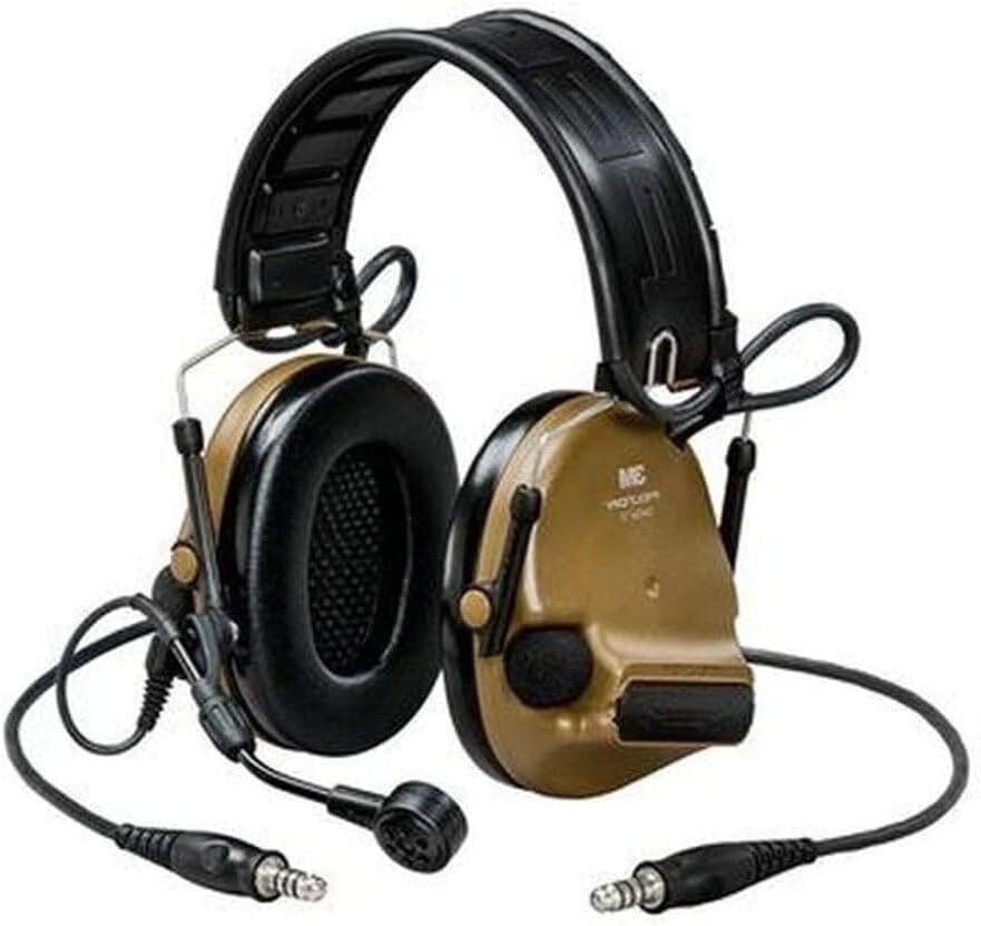 3M Peltor Comtac V Foldable Dual Lead Standard Dynamic Mic Nato Wiring Coyote Brown Mil/le Tactical Headset