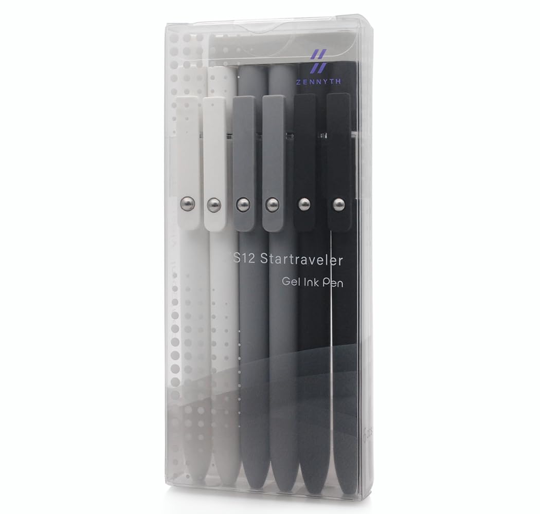 czxwyst 6pcs Retractable Gel Ink Pens 0.38mm EF Point Black Ink Ballpoint Pens for Daily Writing (Classic) - Image 2