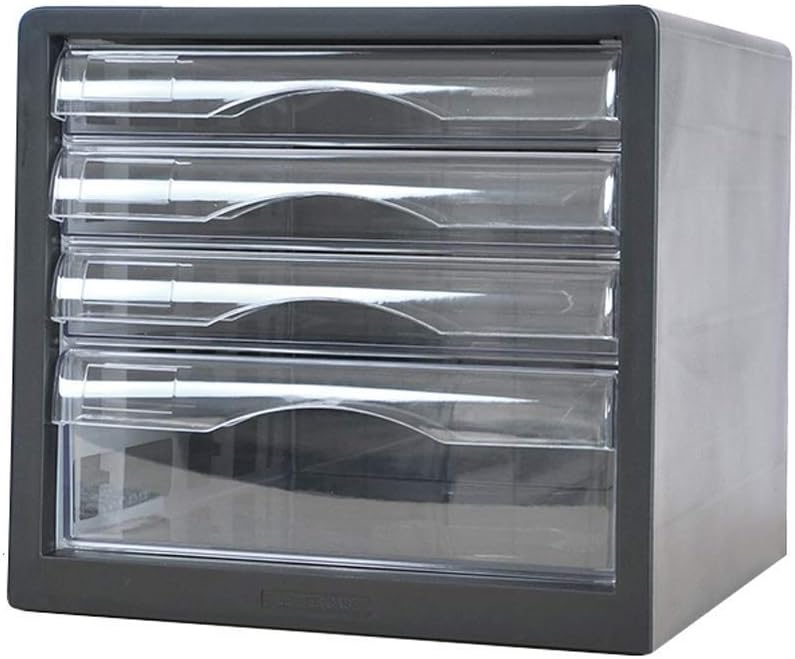 Document Organizer - Half Transparent Vertical File Cabinet 4 Drawer Index Function Flat Drawer(D)