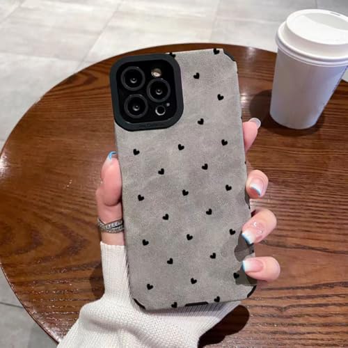 Protection intégrale iPhone 12 Pro gris antichoc et étui mat doux motif petit cœur