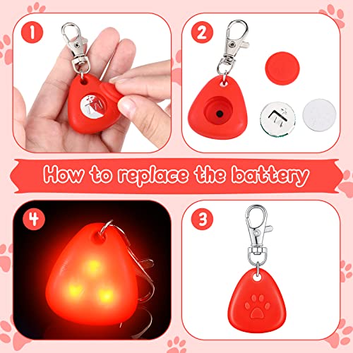 5 Pcs Clip On Dog Collar Silicone Led Dog Collar Dog Tag Light Dog Collar Light Waterproof Safety Night Walking Lights For Camping Dog Cat, Battery Included, 5 Colors (Paw) #TOP5