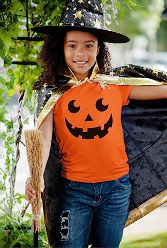 Image of Mrocioa Toddler Boy Girl Pumpkin Face Halloween T-Shirt Short Sleeve Tops | Fits 2 to 7T Kids,Soft Cotton,Cute Spooky Shirt for Trick or Treat Party,Candy Hunt,Halloween Night,October Outfit