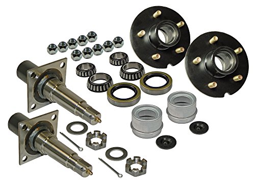 RIGID HITCH INCORPORATED Pair of 5-Bolt on 4-1/2 Inch Hub Assembly (AKRD-3500545F) Includes (2) Flanged, 1-3/8 Inch to 1-1/16 Inch Tapered Spindles & Bearings