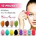 Professional Beauty Dry and wet makeup sponge，Beauty Foundation Blending Sponges, Flawless for Liquid, Cream, and Powder, Multi-colored Makeup Sponges-12 Pcs Set